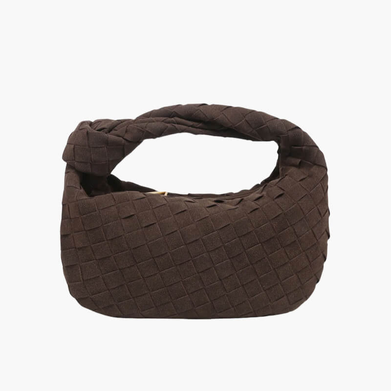 Vexopia – Women’s Mini Vegan Suede Shoulder Bag with Woven Knot Design