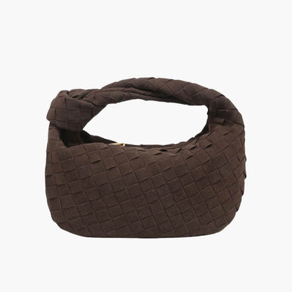 Vexopia – Women’s Mini Vegan Suede Shoulder Bag with Woven Knot Design