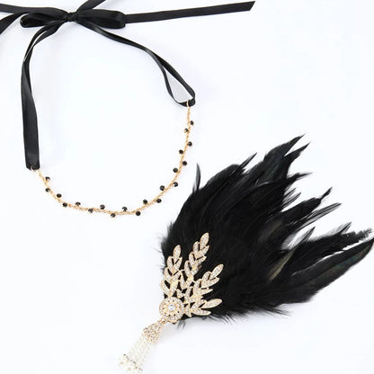 Vintage Feather Headband Flapper Style Party Hair Accessory