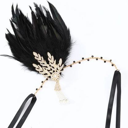 Vintage Feather Headband Flapper Style Party Hair Accessory