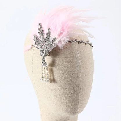 Vintage Feather Headband Flapper Style Party Hair Accessory