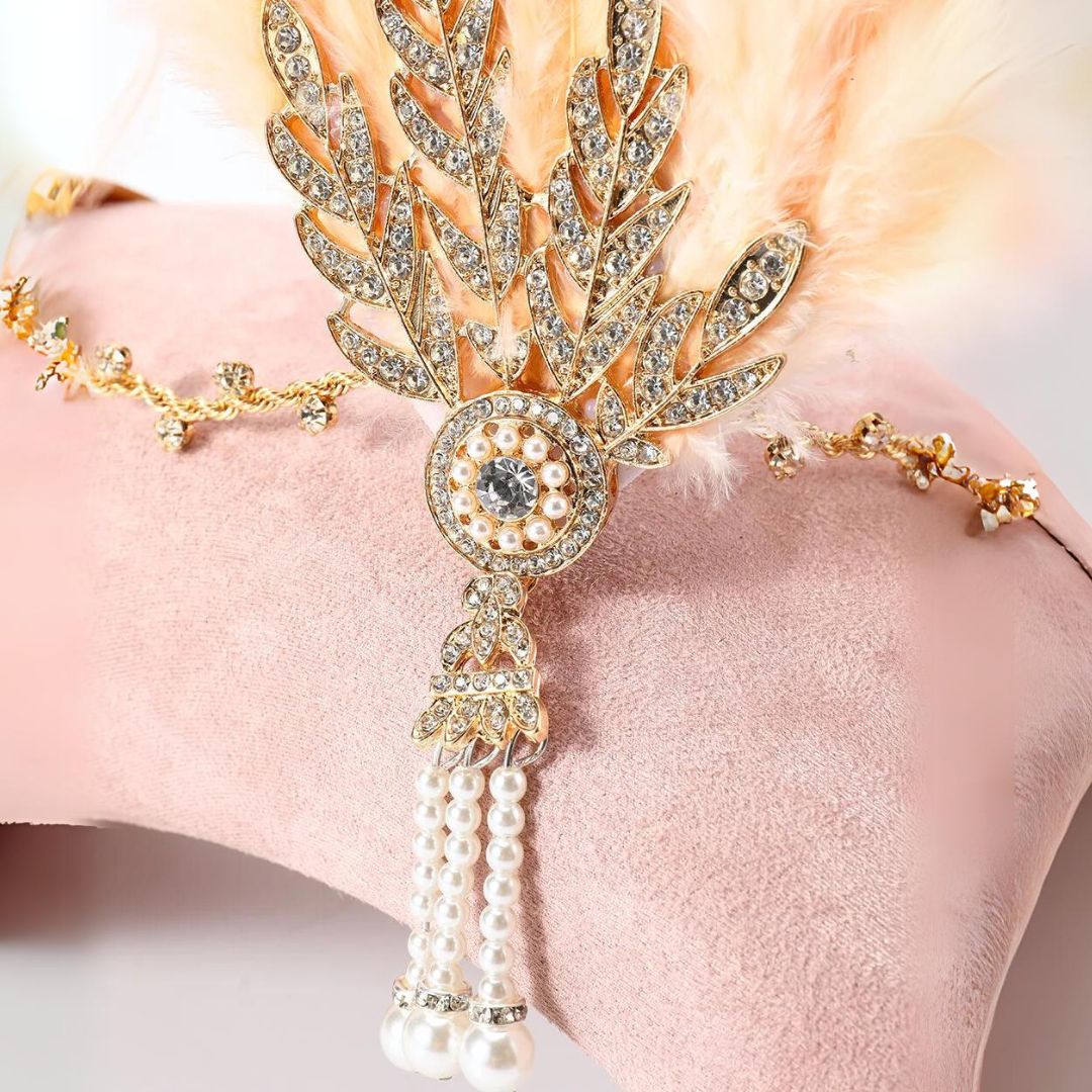 Vintage Feather Headband Flapper Style Party Hair Accessory