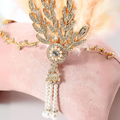 Vintage Feather Headband Flapper Style Party Hair Accessory