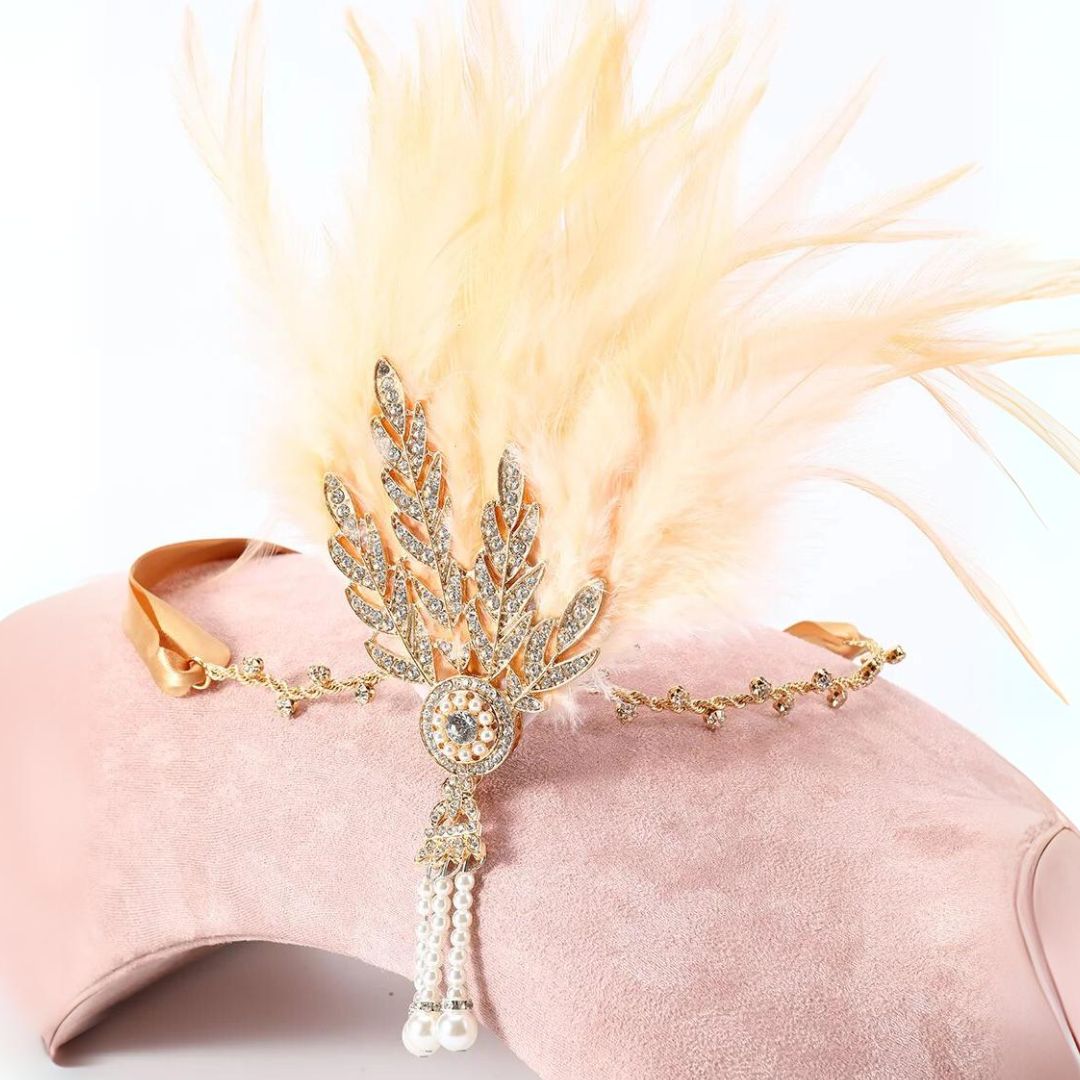 Vintage Feather Headband Flapper Style Party Hair Accessory