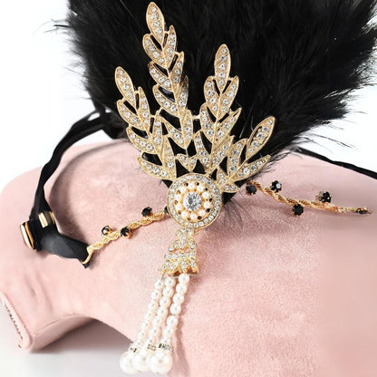 Vintage Feather Headband Flapper Style Party Hair Accessory