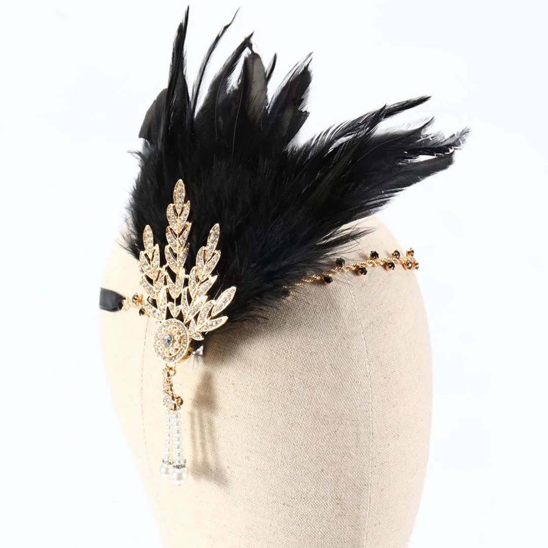 Vintage Feather Headband Flapper Style Party Hair Accessory