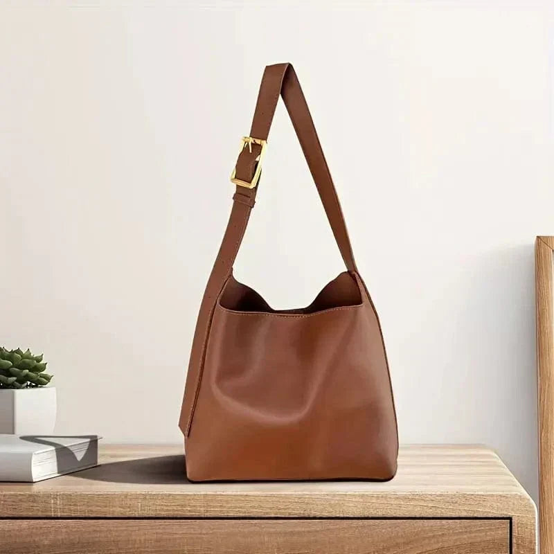 Vintage Leather Shoulder Tote Bag Large Capacity Handbag