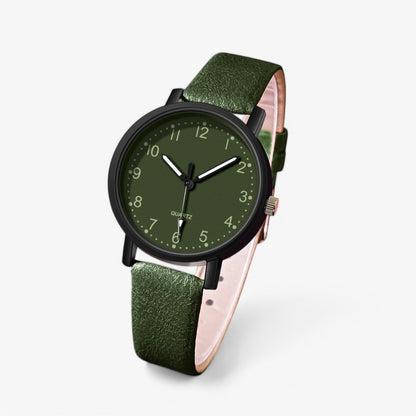 Vintage Leather Strap Women's Quartz Watch