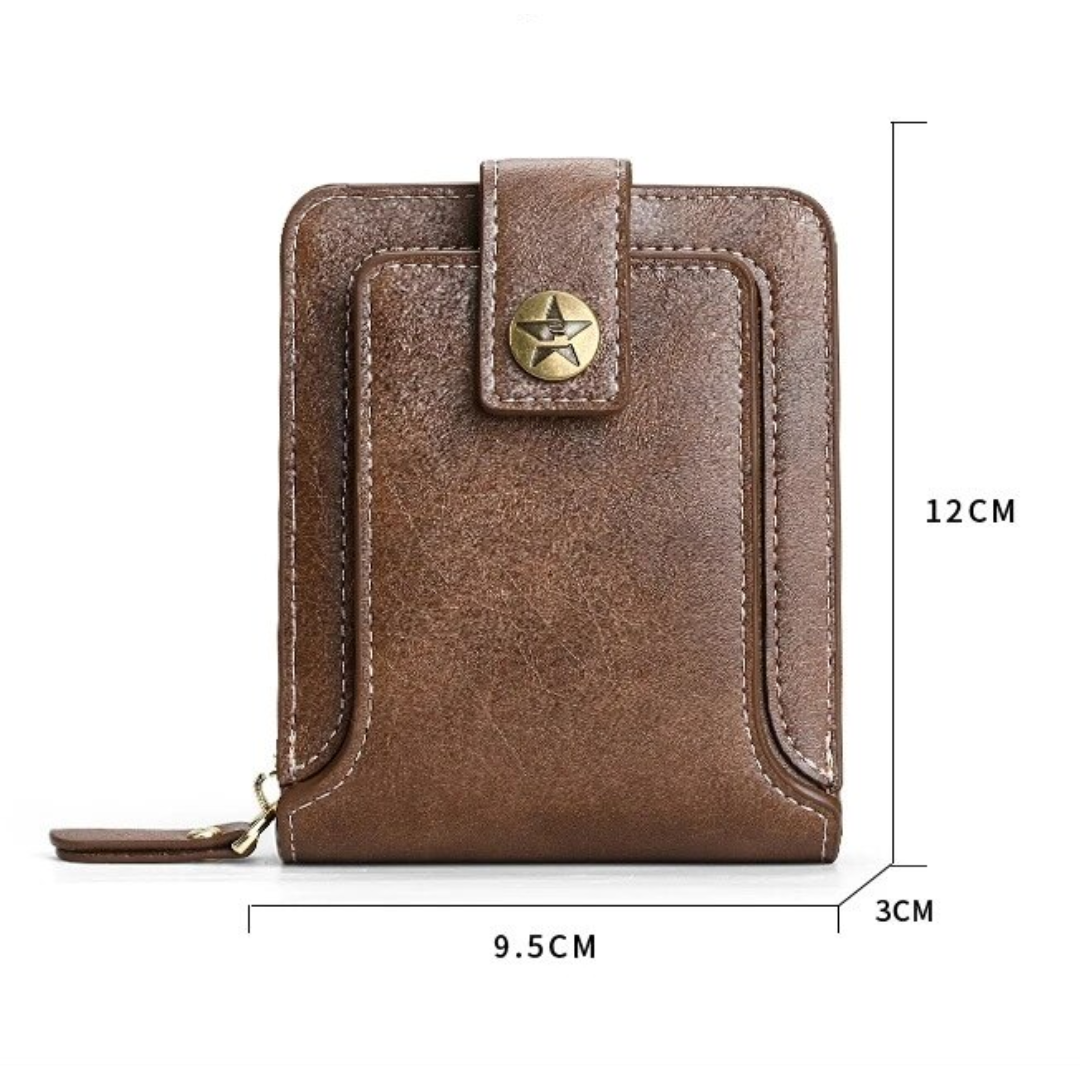 Vintage Leather Wallet RFID Card Holder Compact Bifold Coin Purse Clutch Organizer