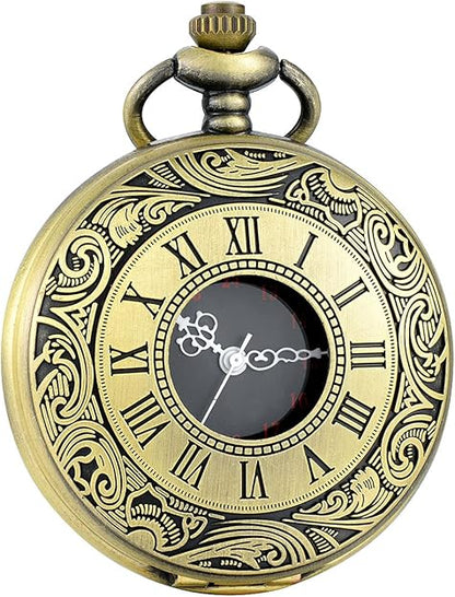 Vintage Pocket Watch Roman Numeral Quartz Timepiece