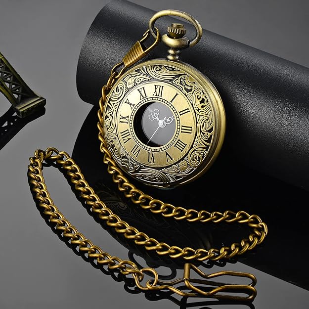Vintage Pocket Watch Roman Numeral Quartz Timepiece