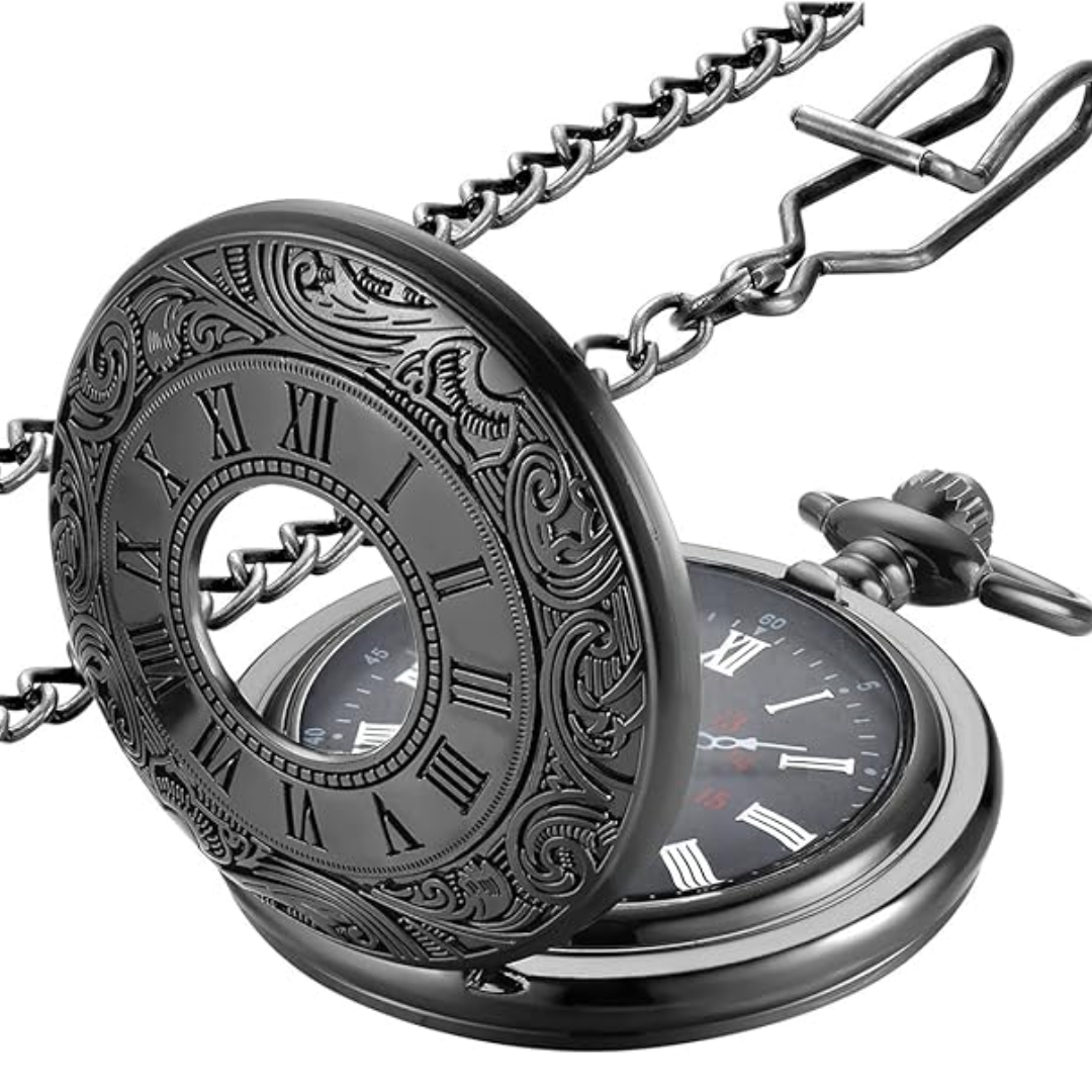 Vintage Pocket Watch Roman Numeral Quartz Timepiece