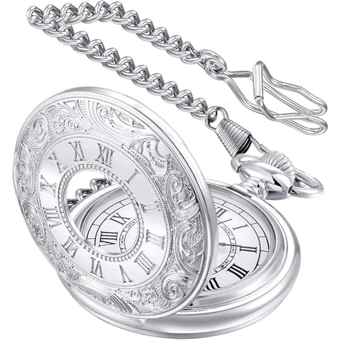 Vintage Pocket Watch Roman Numeral Quartz Timepiece