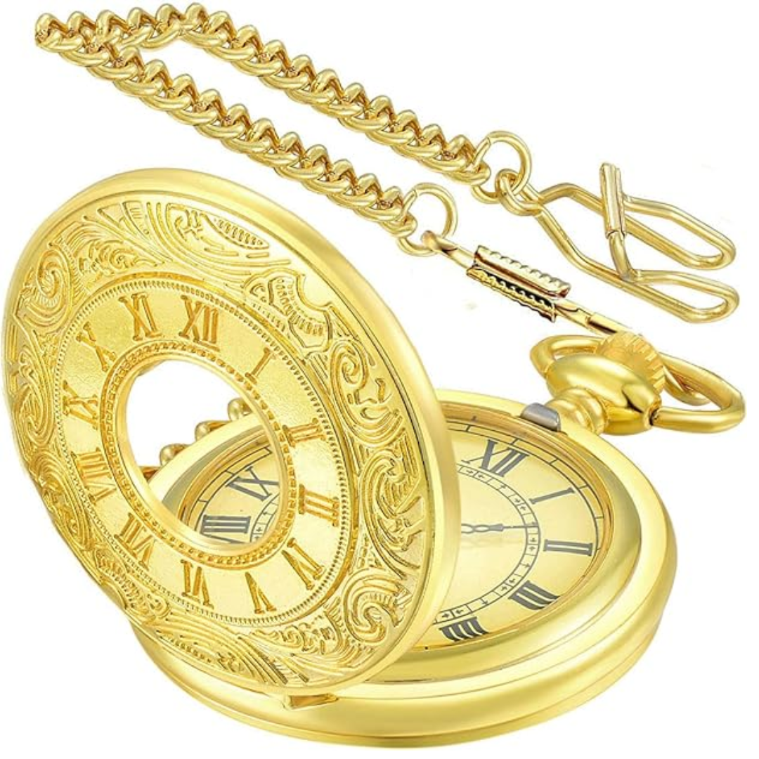 Vintage Pocket Watch Roman Numeral Quartz Timepiece