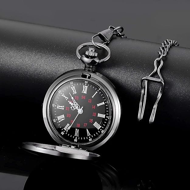 Vintage Pocket Watch Roman Numeral Quartz Timepiece