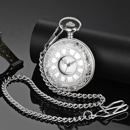 Vintage Pocket Watch Roman Numeral Quartz Timepiece