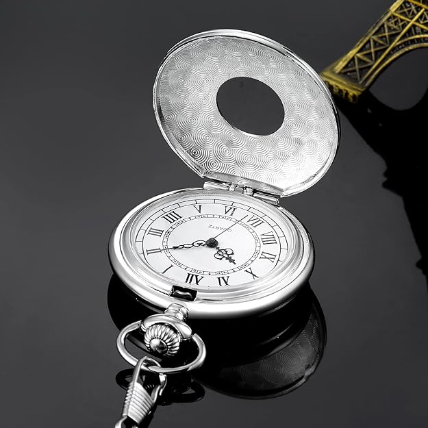 Vintage Pocket Watch Roman Numeral Quartz Timepiece