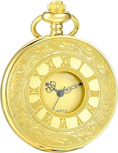Vintage Pocket Watch Roman Numeral Quartz Timepiece