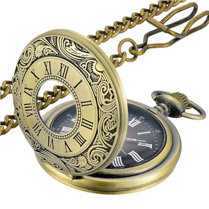 Vintage Pocket Watch Roman Numeral Quartz Timepiece