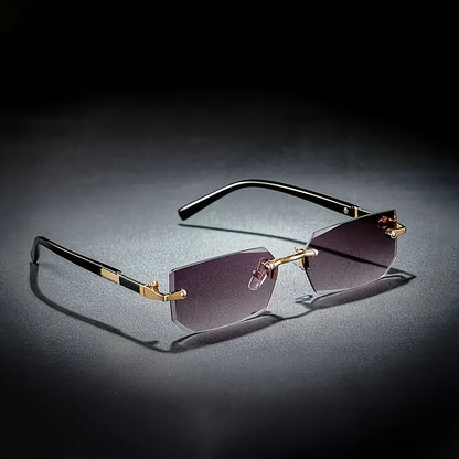 Vintage Rimless Square Glasses Stainless Steel Fashion Eyewear