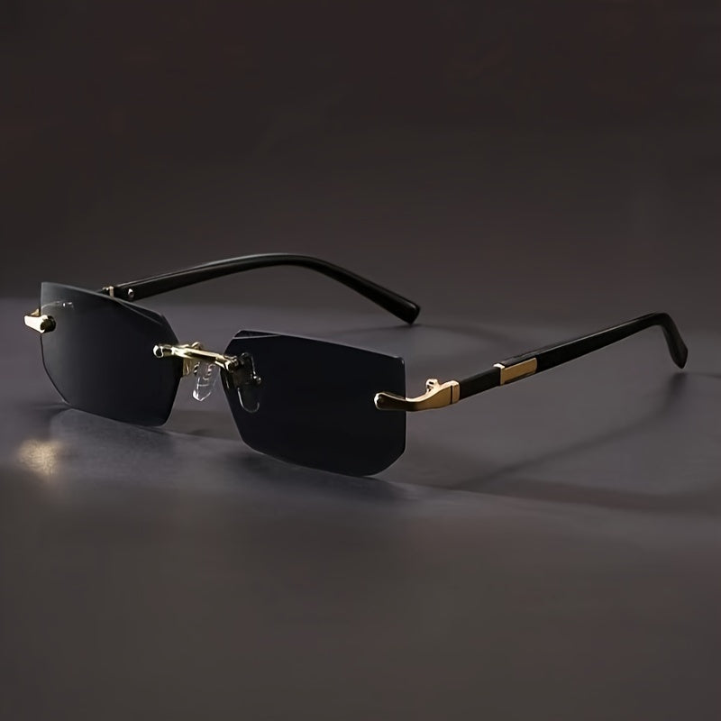 Vintage Rimless Square Glasses Stainless Steel Fashion Eyewear