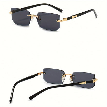 Vintage Rimless Square Glasses Stainless Steel Fashion Eyewear