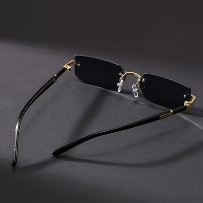 Vintage Rimless Square Glasses Stainless Steel Fashion Eyewear