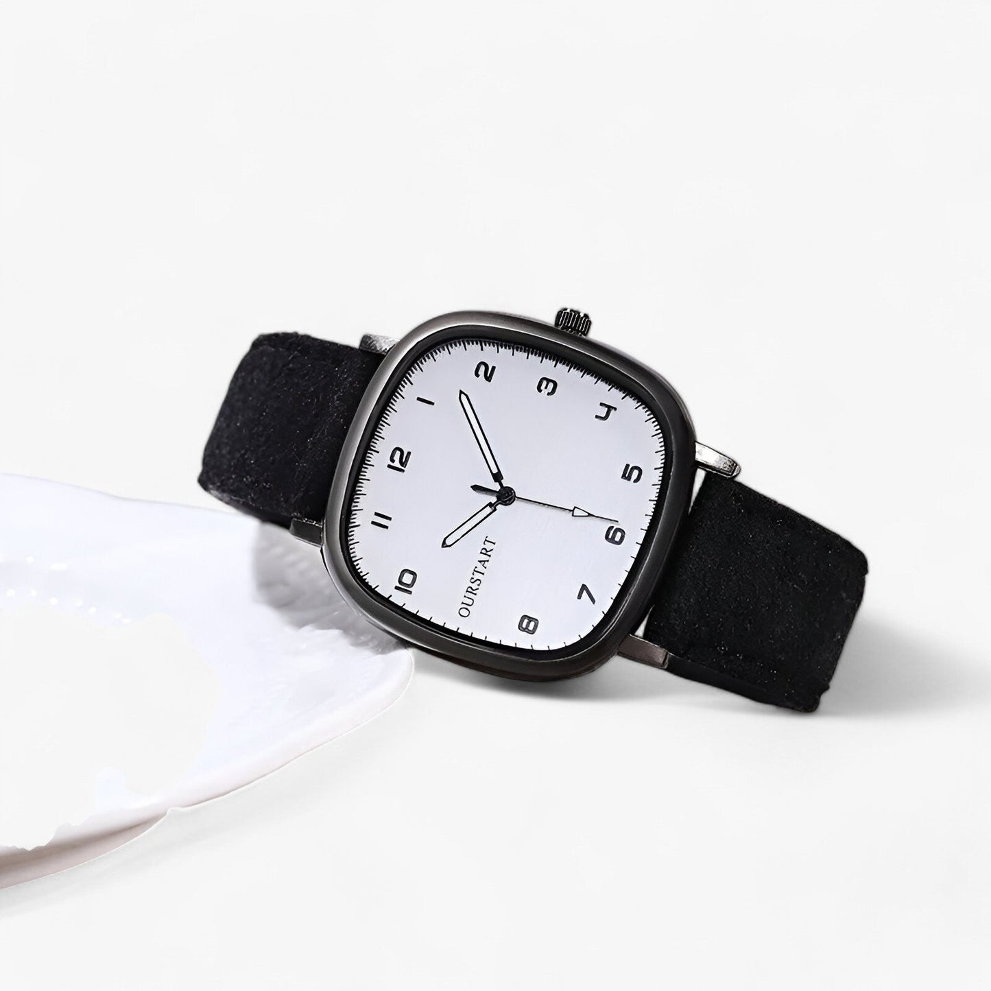 Vintage Square Dial Womens Leather Strap Watch