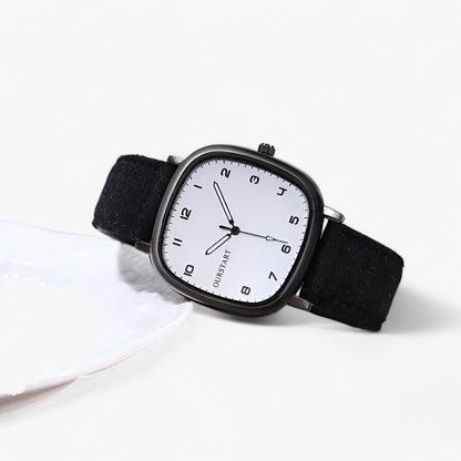 Vintage Square Dial Womens Leather Strap Watch