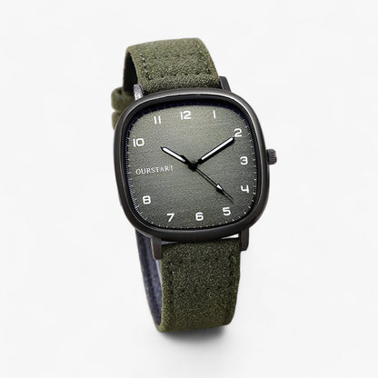 Vintage Square Dial Womens Leather Strap Watch