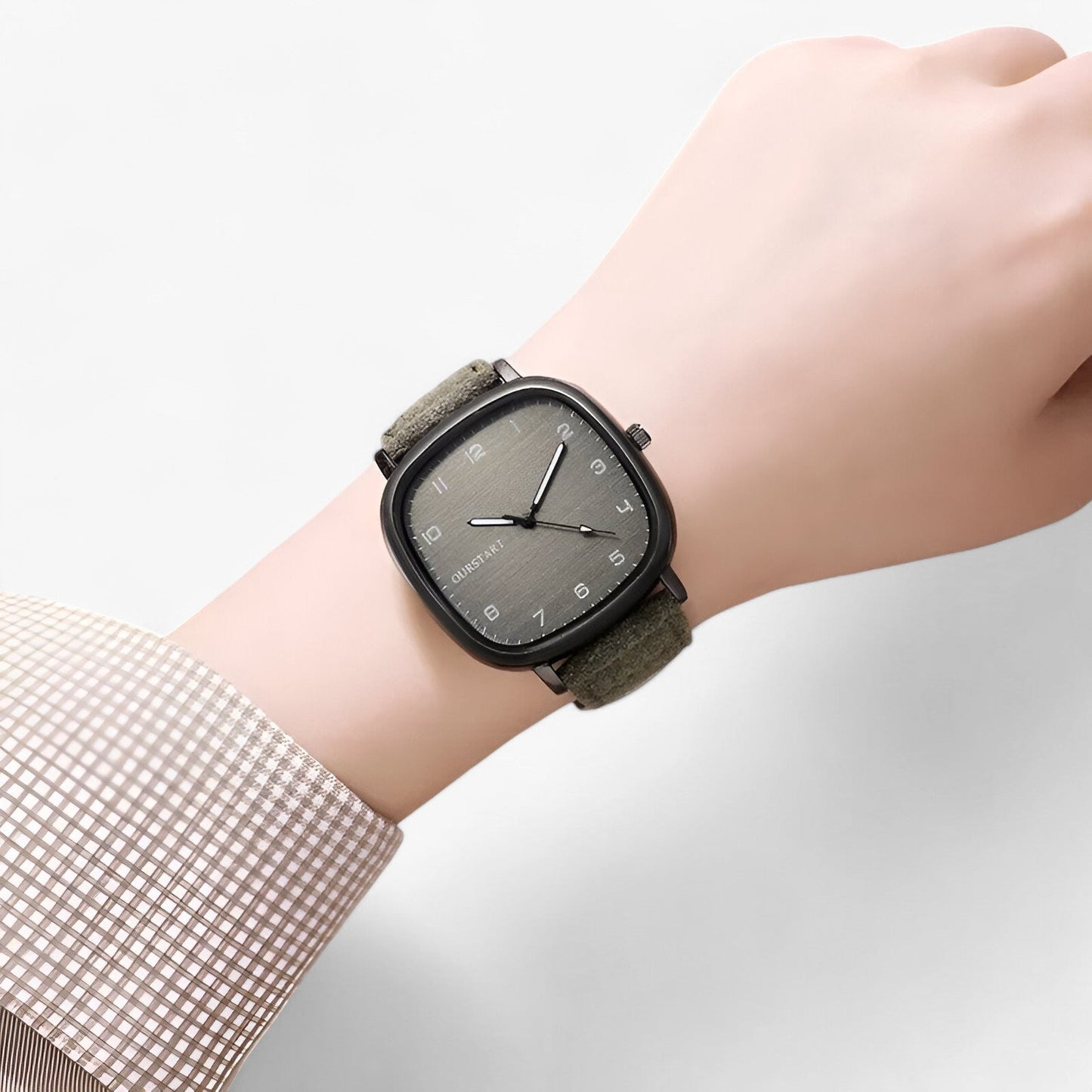 Vintage Square Dial Womens Leather Strap Watch