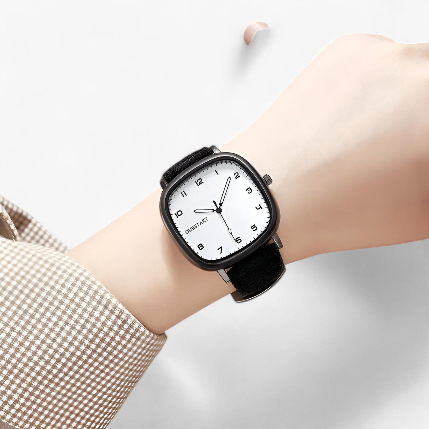 Vintage Square Dial Womens Leather Strap Watch