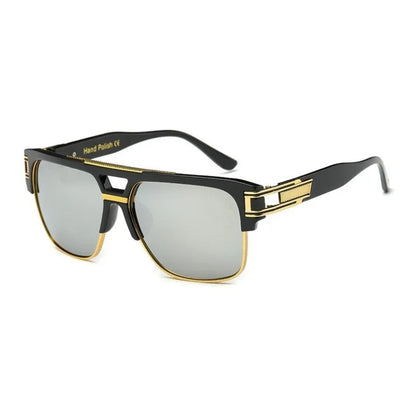 Vintage Square Sunglasses Mirrored Lens Luxury Fashion Eyewear