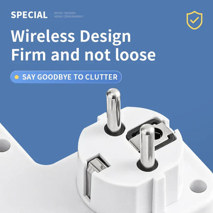 Wall Mounted Power Strip USB Type C Multi Socket Extension