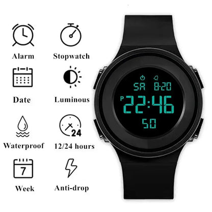 Waterproof LED Sports Watch with Alarm Function