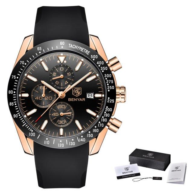 Waterproof Quartz Watch Men Stainless Steel Blue Dial