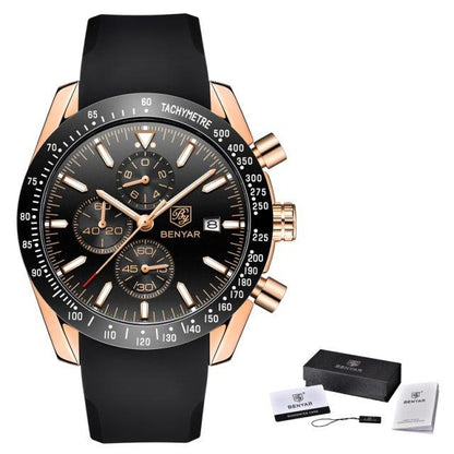 Waterproof Quartz Watch Men Stainless Steel Blue Dial