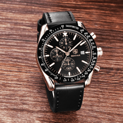 Waterproof Quartz Watch Men Stainless Steel Blue Dial
