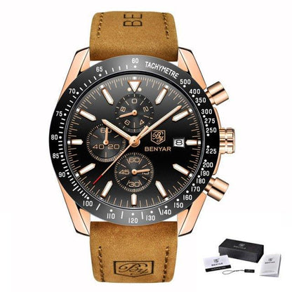 Waterproof Quartz Watch Men Stainless Steel Blue Dial
