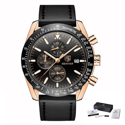 Waterproof Quartz Watch Men Stainless Steel Blue Dial