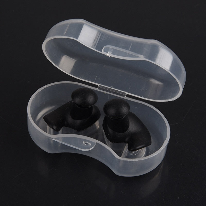Waterproof Silicone Swimming Earplugs with Storage Case