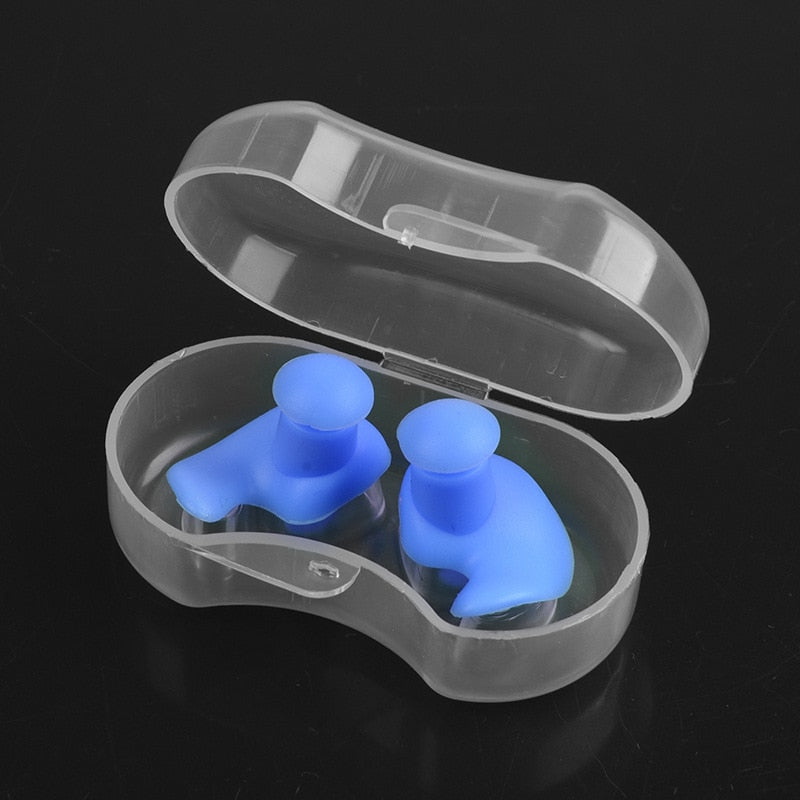 Waterproof Silicone Swimming Earplugs with Storage Case