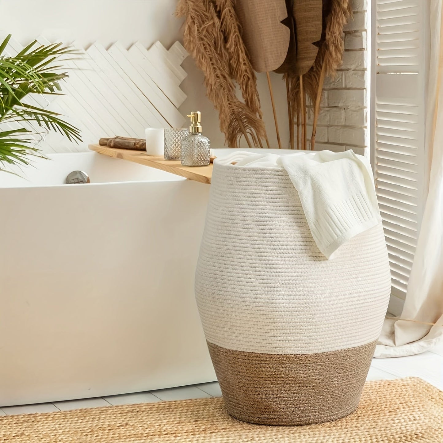 Wicker Laundry Basket Large Storage Hamper Woven Laundry Bin