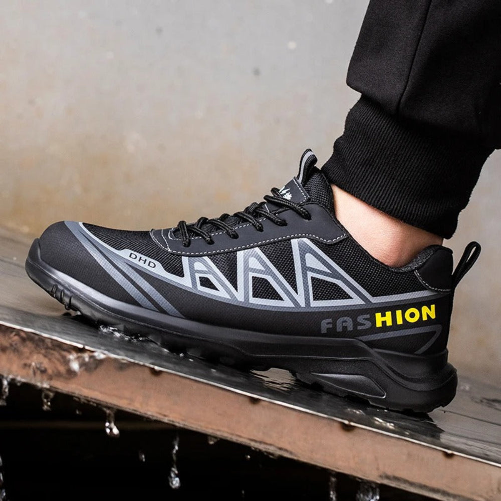 Wide Fit Steel Toe Safety Work Shoes Lace Up Design
