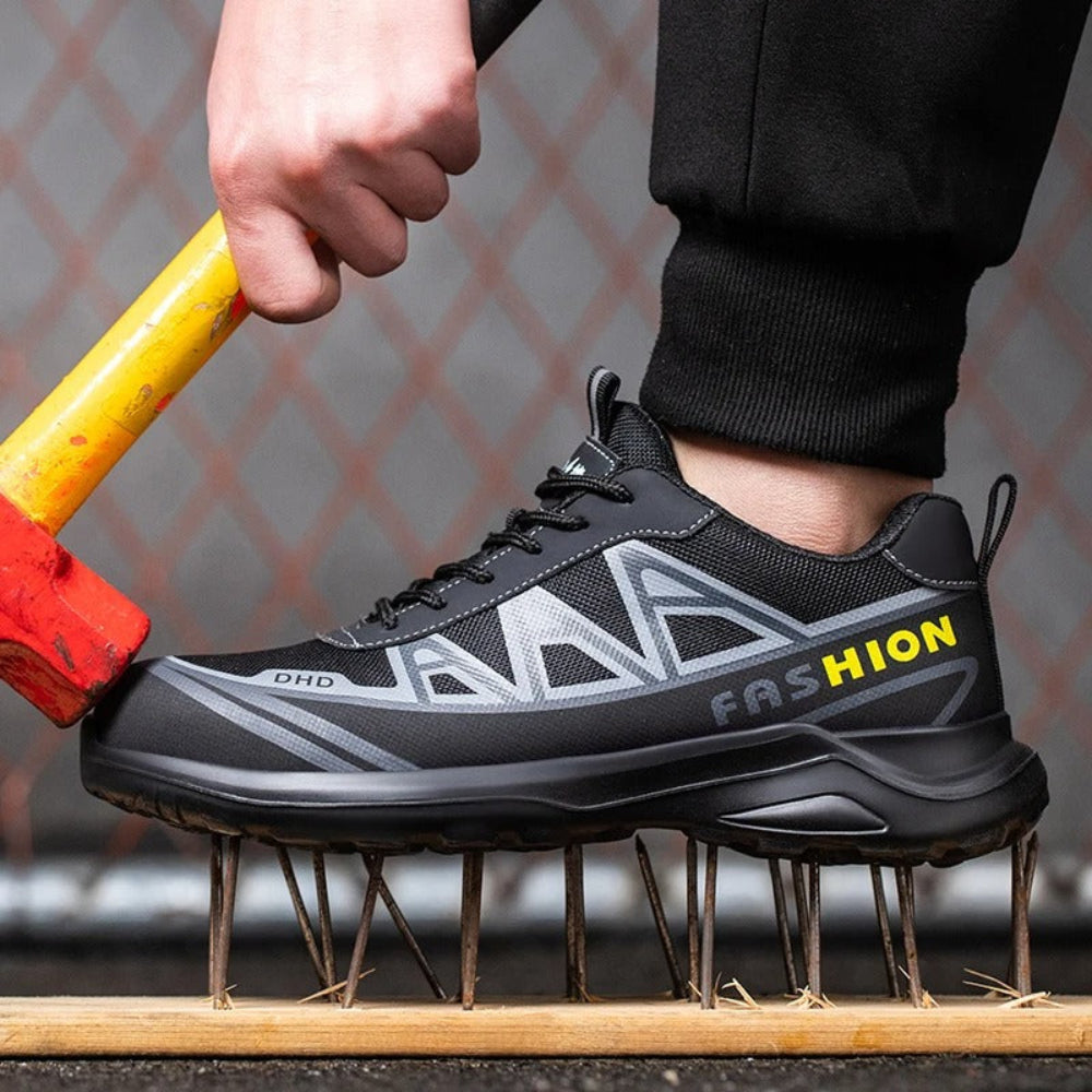Wide Fit Steel Toe Safety Work Shoes Lace Up Design