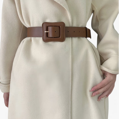 Wide Vintage Leather Waist Belt Adjustable Fashion Dress Belt