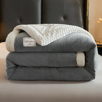 Winter Fleece Blanket Soft Warm Throw Cozy Sofa Bed Blanket