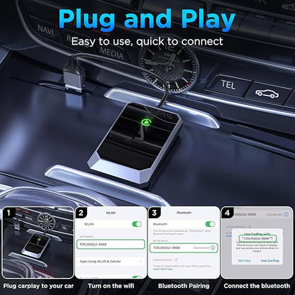 Wireless CarPlay Adapter Plug and Play iPhone Connectivity for Cars
