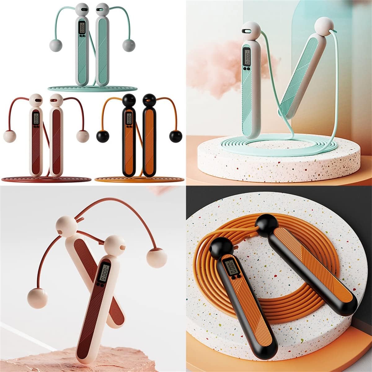 Wireless Jump Rope Smart Fitness Trainer with Counter for Home and Gym Workouts