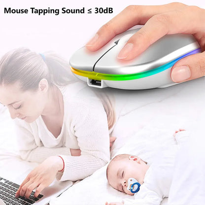Wireless Rechargeable Mouse LED Bluetooth Computer Mouse